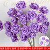 Rosas de Creme Simuladas de 3 Cabeças, Decoração de Fundo para Casamento, Arranjo de Flores para Guia de Estrada, Flores de Seda Estilo Europeu para Casamento, Flores Artificiais