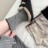 Calcetines de rizo con lunares de encaje, algodón puro para otoño e invierno, calcetines transpirables y absorbentes de sudor hasta la pantorrilla, estilo coreano, modernos y versátiles, marca Zhuji