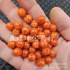 Jadepolido Jade Vermelho Contas de Abóbora Contas Redondas Contas Soltas de Jade Quartzo Laranja Rocha de Jade Acessórios de Joias Lótus Contas
