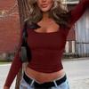 Diyun Transfronterizo Estilo Y2K Europeo y Americano Chica Caliente Camiseta sin Mangas de Manga Larga Ajustada Ropa para Mujer Otoño e Invierno 2025 Sitio Independiente de Amazon