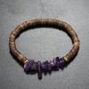 Pulsera popular transfronteriza europea y americana de grava natural y concha de coco para mujer, estilo bohemio retro, pulsera de cuentas de piedra original, nueva