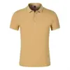 Camiseta casual de trabajo transpirable de piqué jacquard mercerizado de 40 hilos, con cuello, manga corta y logo estampado, camisa polo de negocios