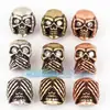 Accesorios para joyería DIY microincrustados, no mires, no escuches, cuentas de calavera chapadas en oro negro Oro Blanco