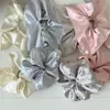 Scrunchie Azul de Cetim com Bolinhas Estilo Coreano para Mulheres, Lenço Quadrado de Moda de Alta Qualidade para Prender Coques
