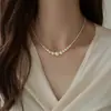 Collar de Perlas Degradadas de Cuentas Grandes y Pequeñas Collar para Mujer 2025 Lujo Accesible Cadena para Clavícula de Nicho Cadena para Suéter Accesorios Cadena de Sonrisa