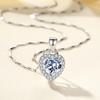 Collar de plata esterlina S925 con forma de corazón oceánico para mujer, colgante de corazón de marea roja, joyería de comercio exterior, regalo de San Valentín al por mayor