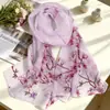 Lenço de Seda Pequeno Estilo Fada Chiffon Lenço Longo Feminino Primavera Outono Inverno Lenço de Proteção para o Pescoço Lenço Mãe Lenço Fino