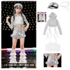 Roupas de Dança Jazz Hip-Hop para Meninas, Tops Frescos e Estilosos de Manga Longa para Outono/Inverno para Jazz de Meninas, Desfile de Moda para Grupo de Meninas