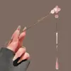 Horquilla antigua de Hanfu con forma de flor para mujer, estilo chino, con borlas de alta gama para caminar, para la parte posterior de la cabeza, con disco para el cabello