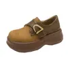 Mocassins de Couro com Solado Grosso e Lã Sapatos Birkenstock para Mulheres Loafers 2026 Outono/Inverno Novos Sapatos de Calçar Rápido Sapatos Individuais