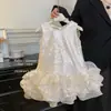 Vestido de Niña Verano Nuevo Estilo Elegante Moño Delgado Sin Mangas Lentejuelas Vestido Falda Lentejuelas Cola de Pez Falda de Malla