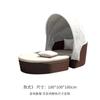Cama Redonda Exterior Ocio Ratán Sofá Cama Piscina Cama Terraza Balcón Sillón de Playa Muebles Grandes de Ratán Arte de Ratán