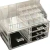 Prateleira Organizadora de Mesa para Quarto, Prateleira de Armazenamento Multifuncional, Caixa de Armazenamento para Cosméticos, Gaveta Transparente, Porta-Batons de Múltiplas Camadas