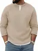 Conjunto de Dos Piezas para Hombre de Otoño e Invierno Transfronterizo, Camiseta de Manga Larga con Cuello Redondo, Sudadera tipo Pullover Estilo Perezoso, Camisa Base Interior Holgada