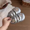 Nueva colección de otoño: Zapatos de cuero estilo británico para niños, zapatos planos de suela blanda para niñas, zapatos de princesa con cierres de velcro, zapatos planos negros