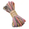 Fio de Algodão 4mm Tingimento Segmentado Cor Degradê Corda Trançada Artesanal DIY Corda de Algodão Trançada Joias Artesanato Acessórios para Chaveiro