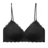 Sutiã feminino de verão fino, respirável, com aroma de camélia, sem costura, para seios pequenos, com suporte lateral e alças finas para um belo contorno das costas