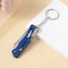 Cuchillo de fruta de acero inoxidable para camping al aire libre transfronterizo, cuchillo plegable EDC portátil para llevar en cabina, llavero, color