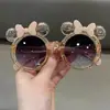 Gafas de sol de moda con pajarita de cristal al por mayor de fábrica para niños y niñas, estilo de dibujos animados, protección solar, parasol, gafas.