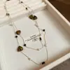 Collar de Piedra Ojo de Tigre Redondo con Perlas Transfronterizo Europeo y Americano Reacción de Maillard Cadena de Suéter Elegante Retro Lujo Accesible Collar de Gama Alta