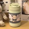 Lindo vaso de agua para perro Pacha para niña ins de alto aspecto vaso portátil con pajita taza de café vaso al vacío de acero inoxidable 304