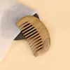 Venda Direta da Fábrica Pente de Sândalo Verde, Pente Grande, Pente Alisador de Cabelo, Pente de Madeira Portátil com Cabo Longo e Dentes Largos para Uso Doméstico, Atacado Transfronteiriço