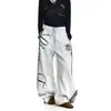 Diseño original americano, pantalones de chándal holgados casuales de moda callejera con graffiti de espinas y estampados grandes a doble cara, pantalones de baile casuales hip-hop