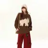 Direto da Fábrica Estilo Preguiçoso Tricô para Casal Gato Jacquard Retrô Suéter Masculino Feminino Outono Inverno Design Solto