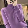 Suéter de malha pullover pronto para usar com gola alta e cruzado, qualidade superior, 2023, para mulheres, fleece Andy, camada base de manga longa para outono/inverno, novo estilo