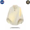 Suéter de Punto con Media Cremallera y Cuello Alto Marca NASA para Hombre, Otoño Casual, Suéter de Lana Fresco