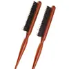 Pente de cerdas de javali pente de dentes finos coroa fofa escova para desfiar três fileiras de dentes finos pente fechado cauda pontiaguda pequena cabelo cacheado rabo de cavalo