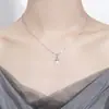 Fábrica de Origen Collar Cupido para Mujer Lujo Ligero Nicho Corazón Circonita Cadena para Clavícula Regalo del Festival Qixi Fuente de Transmisión en Vivo