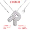 Moderna y Versátil Colgante de Alfabeto Inglés de 26 Letras con Microincrustaciones de Cobre Puro Cadena para Clavícula Suministro Directo Joyería de Collar para Mujer