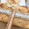 Fita Tecida com Fio de Ouro Estilo Chanel Feita à Mão DIY de 2,5 cm de Largura na Cor Platina para Acessórios de Vestuário, Barra de Renda Larga