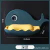 Jabonera de Ballena de Dibujos Animados de Doble Capa para Montar en la Pared, Soporte de Jabón con Drenaje sin Taladro para Baño del Hogar, Venta al por Mayor