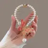 Clip Avanzado de Perla Esmaltada Mariposa para Cola de Caballo Clip Trasero para el Cabello de la Cabeza Todo Fósforo Retro Elegante Hebilla para Cola de Caballo Tocado