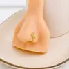 Piercing de Nariz en Forma de U con Espina de Pez y Flor, Creativo y Personalizado, Europeo y Americano, Incrustado con Diamantes, Aro de Nariz Minimalista de Alta Gama sin Perforación