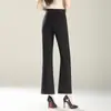 Pantalones de traje ligeramente acampanados para mujer, Nueva colección Otoño 2026, Pantalones cropped estilo cola de pez adelgazantes de cintura alta para mujeres petite, Elegantes pantalones de campana