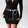 Nuevo cinturón cruzado para mujer, elegante y con estilo, estilo vintage con cadena decorativa metálica tallada, accesorio para mujer en stock