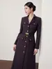 Ropa de mujer transfronteriza al por mayor, nueva colección otoño 2026, abrigo tipo blazer largo con botones dorados