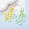 Chaveiro Pingente Coração Flor de Resina com Fivela Plana Colorida DIY Miçangas Artesanal Decoração de Chaveiro de Bolsa Venda por Atacado