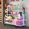 Cesta de Almacenamiento para Esterilla de Yoga con Ruedas Artículos Deportivos para el Hogar Eje de Espuma para Mancuernas Artefacto de Acabado Estante de Almacenamiento para Equipo de Fitness