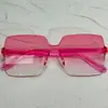 Novos Óculos de Sol Sem Aro Peça Única Cor Jelly Transparente para Homens, Fotografia de Rua de Celebridade da Internet, Formato Côncavo Retrô, Óculos de Sol Modernos para Mulheres