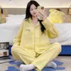 Pijama Feminino Outono e Inverno Algodão Nuvem Conjunto Fino Roupas de Casa Fofo Doce Estilo Estudante Estilo Primavera e Outono 2026