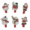 Suministros Navideños Transfronterizos Manualidades Clips Navideños de Láser Estampados Clips para Ropa de Dibujos Animados Clips de Madera