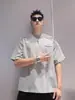Diseño Retro Americano Letra Verano Corte Limpio Manga Corta Camiseta Hombre Holgada Moda Marca Streetwear Top Fresco