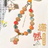 Cadena para teléfono mantra de seis caracteres raíz de Bodhi, pulsera de loto para la buena suerte, colgante de gato de la fortuna de alta gama para mujer
