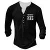 Nueva Camiseta de Manga Larga para Hombre de Moda Callejera Estilo Europeo y Americano de Venta Caliente Transfronteriza con Abertura Frontal, 7 Botones y Estampado Digital 3D