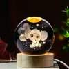 Venta al por mayor transfronteriza Bola de Cristal de Dibujos Animados Luminosa Grabada en 3D Luz de Noche Decoración de Escritorio Regalo Creativo Regalo de Cumpleaños para Mujeres