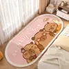 Alfombra de Piso de Gato de Dibujos Animados Linda, Manta de Sofá de Imitación Cachemira, Esterilla Refrigerante para Pies, Alfombra Larga para Mesita de Noche de Dormitorio, Esterilla para Ventana Abuhardillada de Balcón